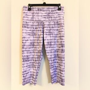 Athleta Lavender Tie-Dye Capri Leggings